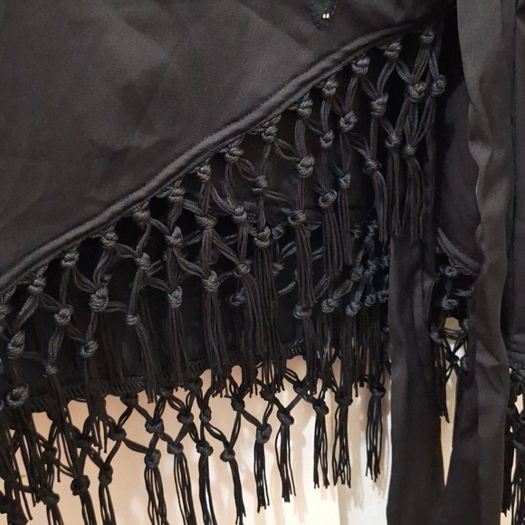 NWT Zara Black Satin Wrap Blouse - Picture 3 of 6